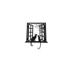 Chat qui regarde par la...