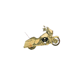 Moto en bois gravée